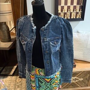 Retrofete Denim Jacket with Frayed Edges